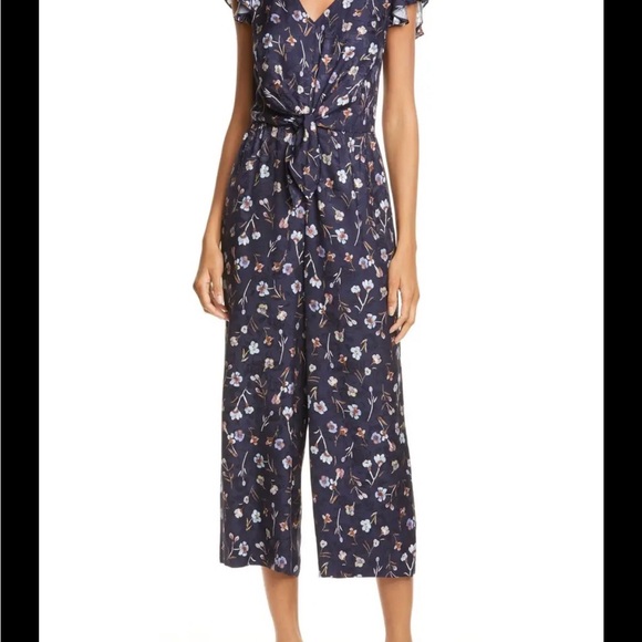 Rebecca Taylor Pants - Rebecca Taylor Navy Floral Jumpsuit
